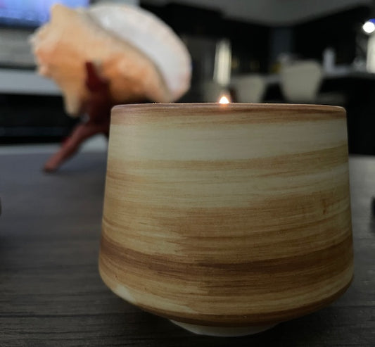 Wood Grain Ceramic 5-ounce Candle